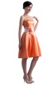 A-Line Strapless Orange Short Satin Bridesmaid Dresses/Wedding Party Dresses BD010097