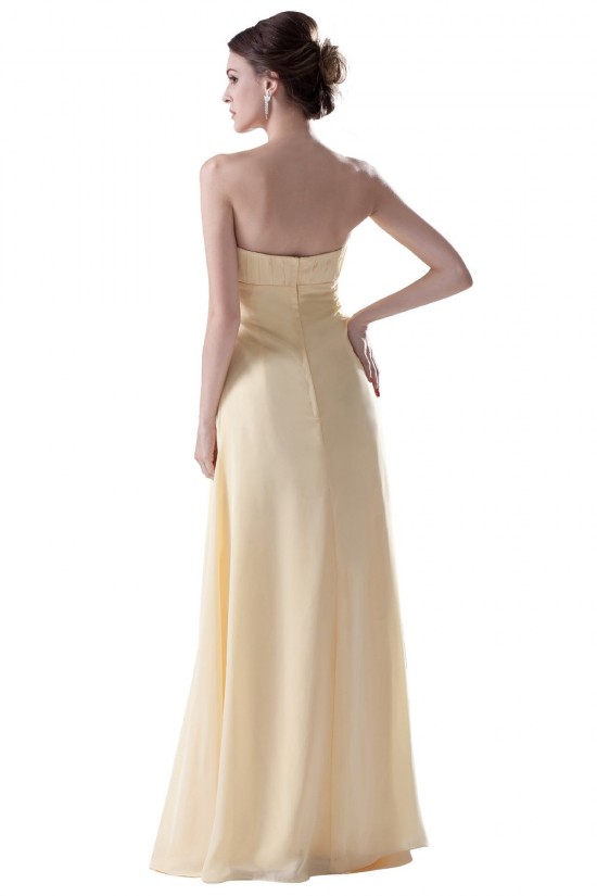 A-Line Strapless Long Black Chiffon Bridesmaid Dresses/Wedding Party Dresses BD010101
