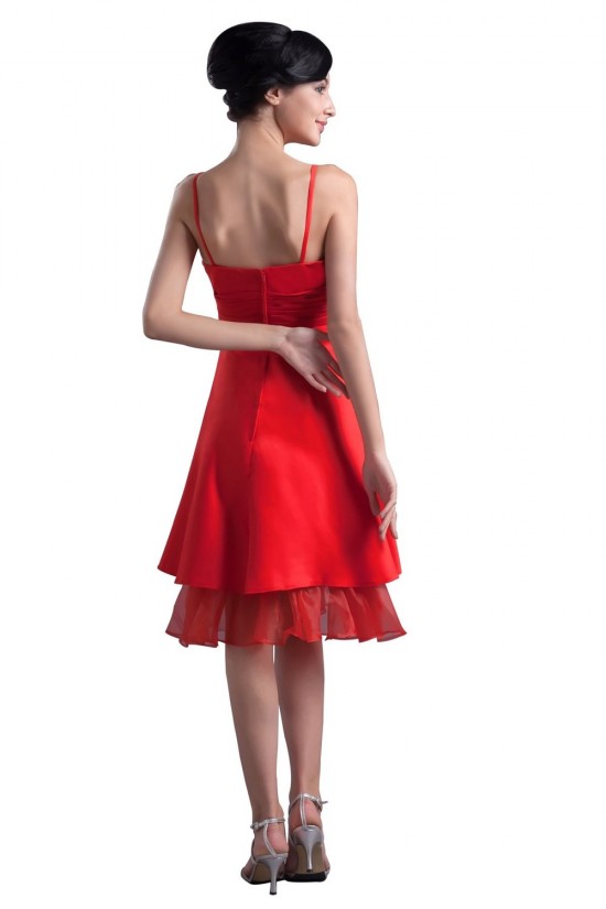 A-Line Spaghetti Strap Short Red Bridesmaid Dresses/Wedding Party Dresses BD010103