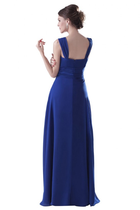 Sheath/Column Royal Blue Long Chiffon Bridesmaid Dresses/Wedding Party Dresses BD010104