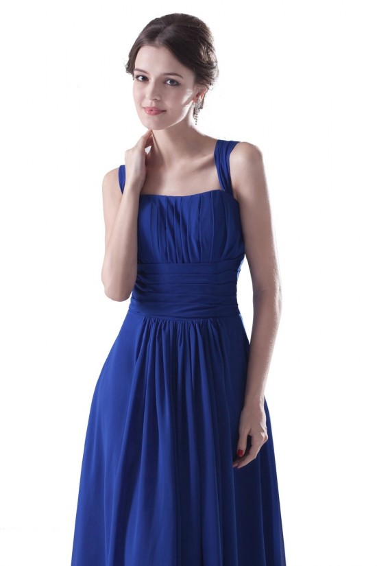 Sheath/Column Royal Blue Long Chiffon Bridesmaid Dresses/Wedding Party Dresses BD010104