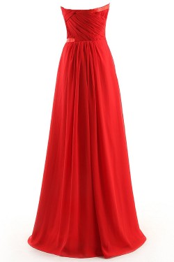 A-Line Strapless Long Chiffon Bridesmaid Dresses/Wedding Party Dresses BD010107