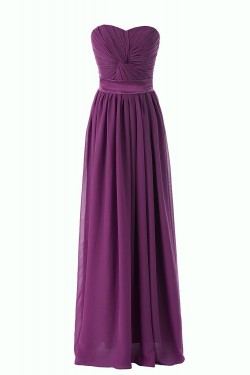 Sheath/Column Sweetheart Long Purple Chiffon Bridesmaid Dresses/Wedding Party Dresses BD010114