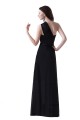A-Line One-Shoulder Long Black Chiffon Bridesmaid Dresses/Wedding Party Dresses BD010117