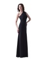 A-Line One-Shoulder Long Black Chiffon Bridesmaid Dresses/Wedding Party Dresses BD010117