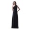 A-Line One-Shoulder Long Black Chiffon Bridesmaid Dresses/Wedding Party Dresses BD010117