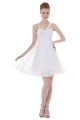 A-Line One-Shoulder Beaded White Short Bridesmaid Dresses/Wedding Party Dresses BD010123