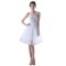 A-Line One-Shoulder Beaded White Short Bridesmaid Dresses/Wedding Party Dresses BD010123