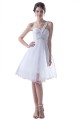 A-Line One-Shoulder Beaded White Short Bridesmaid Dresses/Wedding Party Dresses BD010123