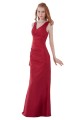 V-Neck Long Red Bridesmaid Dresses/Wedding Party Dresses BD010126