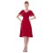 A-Line V-Neck Short Sleeve Red Chiffon Bridesmaid Dresses/Wedding Party Dresses BD010138