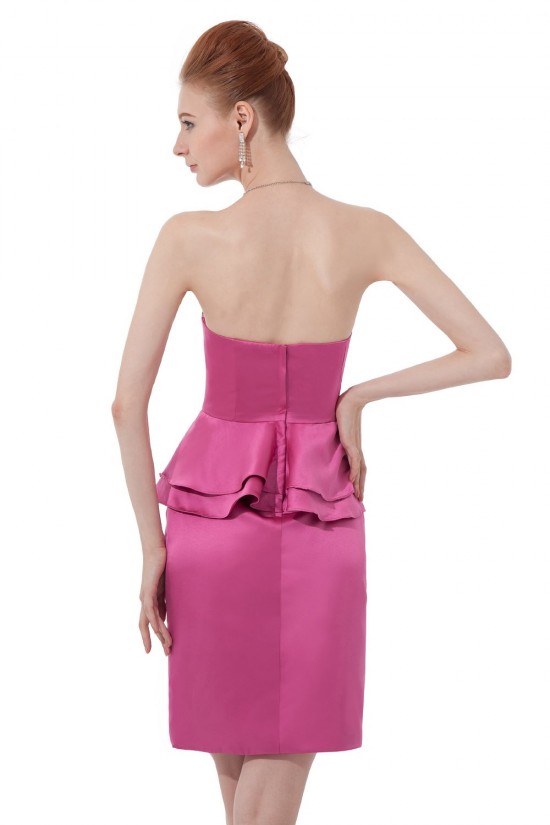 Short/Mini Strapless Satin Bridesmaid Dresses/Wedding Party Dresses BD010141