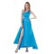 A-Line One-Shoulder Beaded Long Blue Bridesmaid Dresses/Wedding Party Dresses BD010143