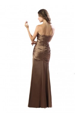 Sheath Strapless Long Satin Bridesmaid Dresses/Wedding Party Dresses BD010146