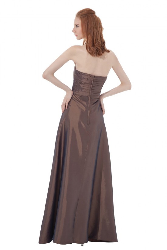 A-Line Strapless Long Chocolate Bridesmaid Dresses/Wedding Party Dresses BD010148