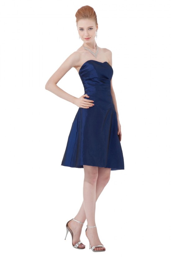 A-Line Strapless Short/Mini Taffeta Bridesmaid Dresses/Wedding Party Dresses BD010150