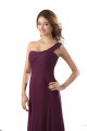 Sheath/Column One-Shoulder Grape Long Chiffon Bridesmaid Dresses/Wedding Party Dresses BD010154