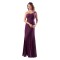 Sheath/Column One-Shoulder Grape Long Chiffon Bridesmaid Dresses/Wedding Party Dresses BD010154