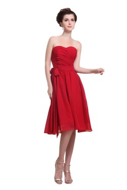 A-Line Sweetheart Short Red Chiffon Bridesmaid Dresses/Wedding Party Dresses BD010155