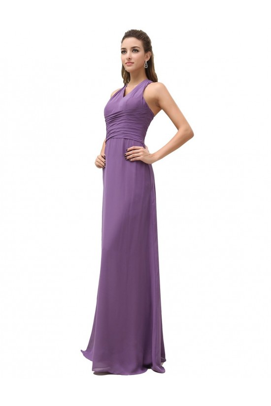 A-Line V-Neck Long Chiffon Bridesmaid Dresses/Wedding Party Dresses BD010156