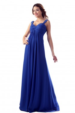 Empire Straps Sleeveless Royal Blue Long Chiffon Bridesmaid Dresses/Wedding Party Dresses/Maternity Dresses BD010163