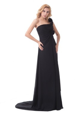 Empire One-Shoulder Long Chiffon Bridesmaid Dresses/Wedding Party Dresses/Maternity Dresses BD010164