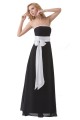 A-Line Strapless Black White Long Chiffon Bridesmaid Dresses/Wedding Party Dresses BD010170