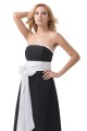 A-Line Strapless Black White Long Chiffon Bridesmaid Dresses/Wedding Party Dresses BD010170