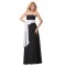A-Line Strapless Black White Long Chiffon Bridesmaid Dresses/Wedding Party Dresses BD010170