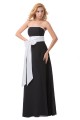 A-Line Strapless Black White Long Chiffon Bridesmaid Dresses/Wedding Party Dresses BD010170