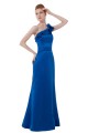A-Line One-Shoulder Royal Blue Satin Long Bridesmaid Dresses/Wedding Party Dresses BD010173