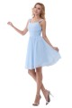 A-Line Straps Sleeveless Short Blue Chiffon Bridesmaid Dresses/Wedding Party Dresses BD010178