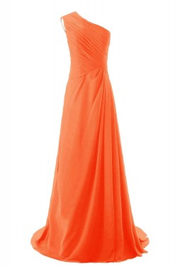 A-Line One-Shoulder Long Chiffon Bridesmaid Dresses/Wedding Party Dresses BD010181