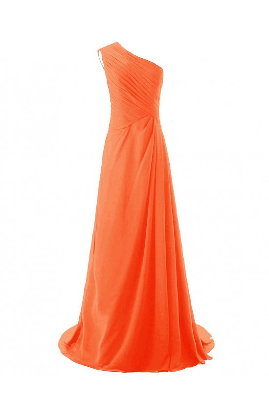 A-Line One-Shoulder Long Chiffon Bridesmaid Dresses/Wedding Party Dresses BD010181