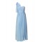 A-Line One-Shoulder Blue Long Chiffon Bridesmaid Dresses/Wedding Party Dresses BD010182