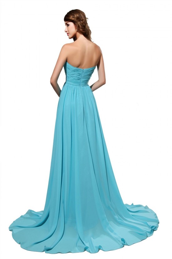 A-Line Sweetheart Long Blue Chiffon Bridesmaid Dresses/Wedding Party Dresses BD010183