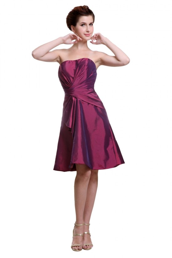 A-Line Strapless Short Bridesmaid Dresses/Wedding Party Dresses BD010184