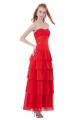 A-Line Sweetheart Long Red Chiffon Bridesmaid Dresses/Wedding Party Dresses BD010186