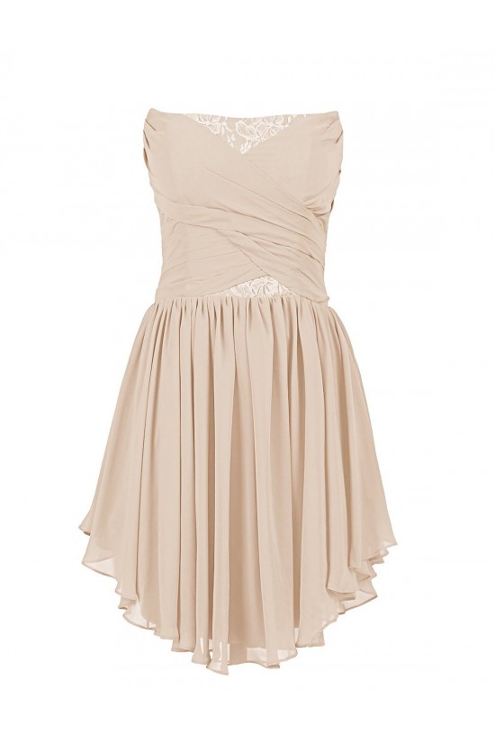 A-Line Strapless Short/Mini Chiffon and Lace Bridesmaid Dresses/Wedding Party Dresses BD010194 A-Line Strapless Short/Mini Chiffon and Lace Bridesmaid Dresses/Wedding Party Dresses BD010194
