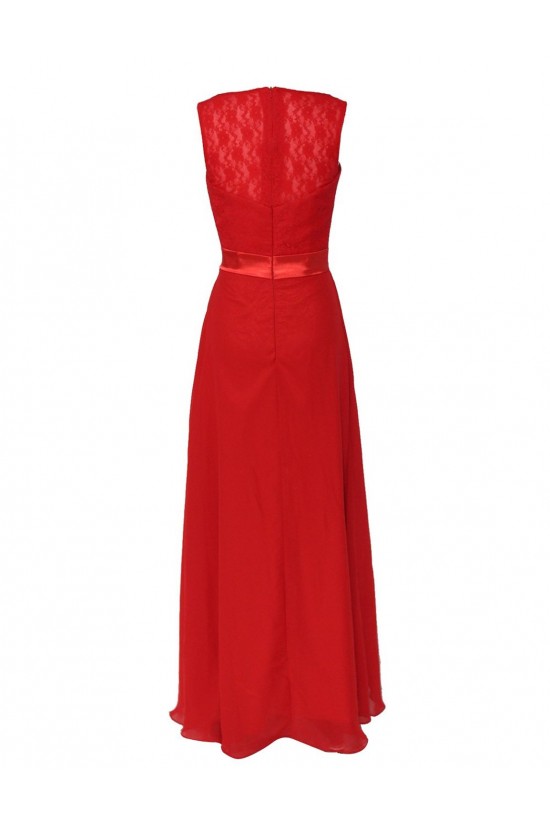 A-Line V-Neck Red Chiffon and Lace Back Long Bridesmaid Dresses/Wedding Party Dresses BD010195 A-Line V-Neck Red Chiffon and Lace Back Long Bridesmaid Dresses/Wedding Party Dresses BD010195