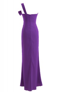 Sheath/Column One-Shoulder Long Chiffon Bridesmaid Dresses/Wedding Party Dresses BD010196