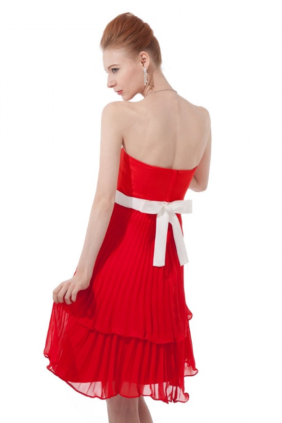 A-Line Strapless Short Red Pleated Bridesmaid Dresses/Wedding Party Dresses BD010197 A-Line Strapless Short Red Pleated Bridesmaid Dresses/Wedding Party Dresses BD010197