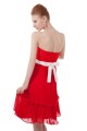 A-Line Strapless Short Red Pleated Bridesmaid Dresses/Wedding Party Dresses BD010197