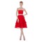 A-Line Strapless Short Red Pleated Bridesmaid Dresses/Wedding Party Dresses BD010197