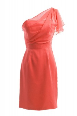 Short/Mini One-Shoulder Bridesmaid Dresses/Wedding Party Dresses BD010199