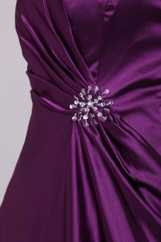 A-Line Strapless Purple Floor-Length Bridesmaid Dresses/Wedding Party Dresses BD010204
