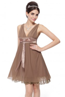 Empire Short V-Neck Floor-Length Bridesmaid Dresses/Wedding Party Dresses/Maternity Dresses BD010209