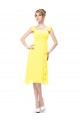 A-Line Straps Yellow Chiffon Short Bridesmaid Dresses/Wedding Party Dresses BD010215