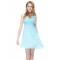 A-Line One-Shoulder Short Blue Chiffon Bridesmaid Dresses/Wedding Party Dresses BD010218