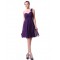 A-Line One-Shoulder Short Purple Chiffon Bridesmaid Dresses/Wedding Party Dresses BD010220